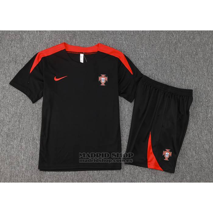 Chandal del Portugal Manga Corta 2024-2025 Negro - Pantalon Corto